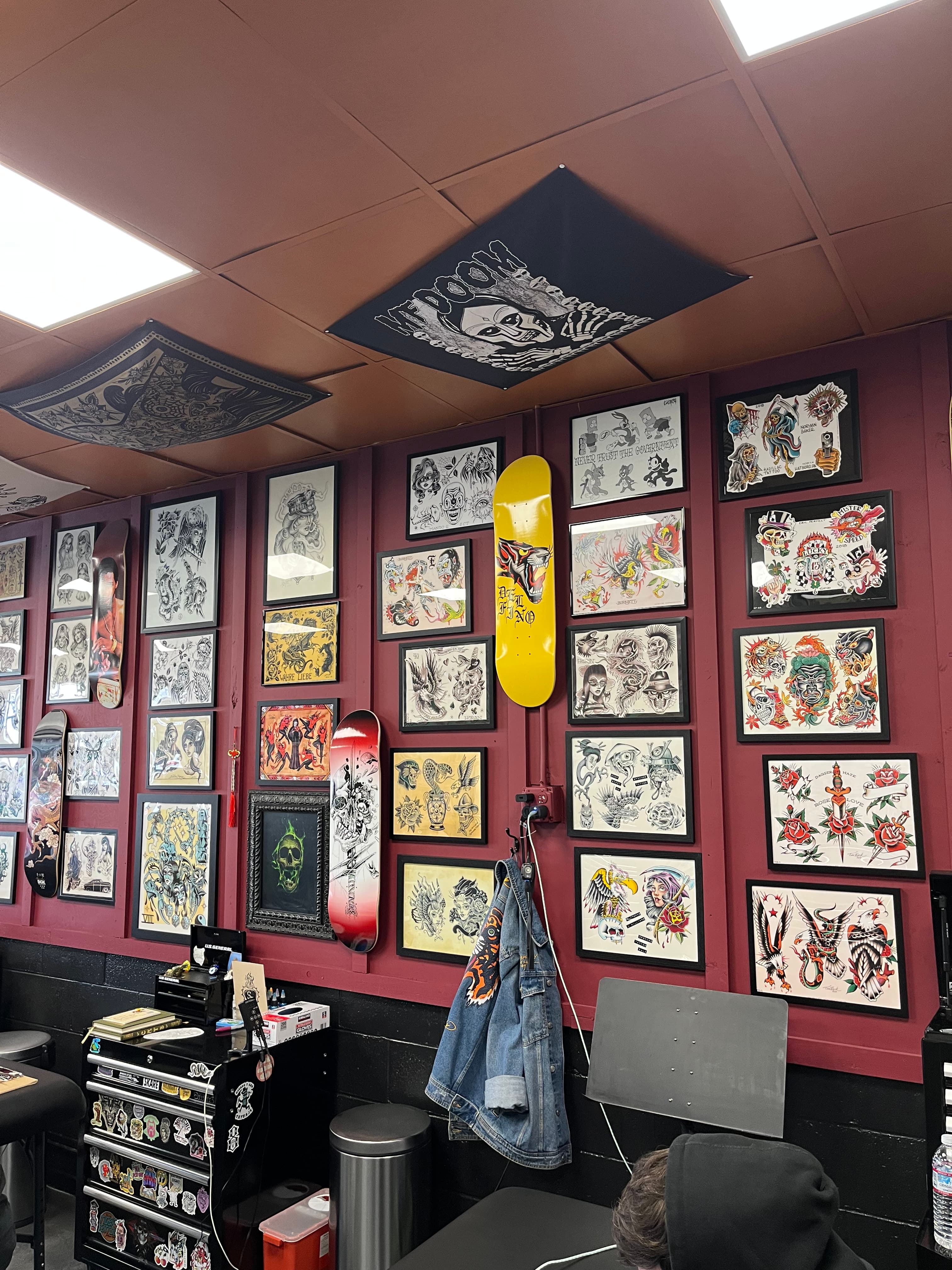 Tattoo artist working in the Spokane studio